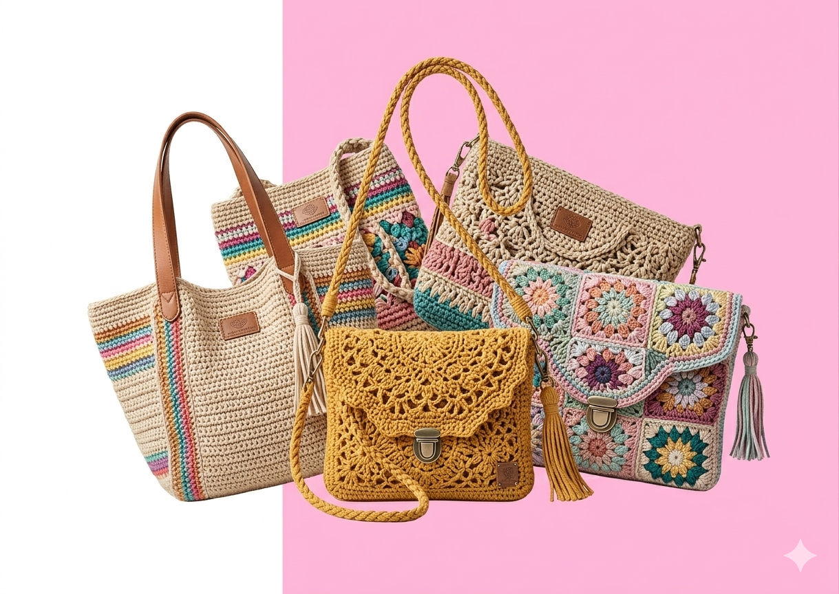Crochet bags and accessories